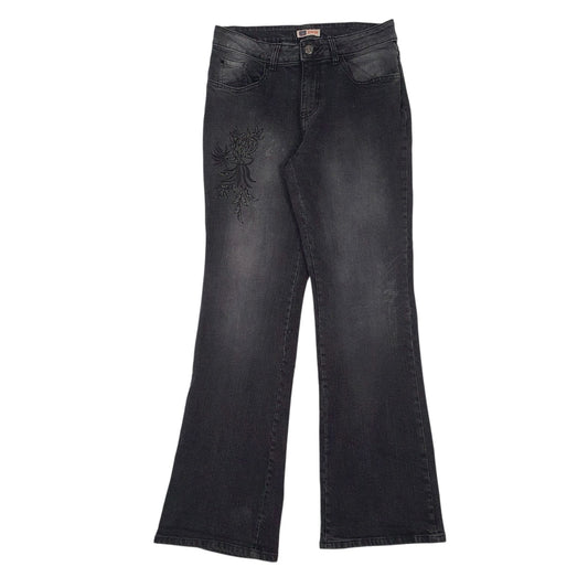 Womens Grey Faded Glory Embroidered Stretch JeansW30 L31