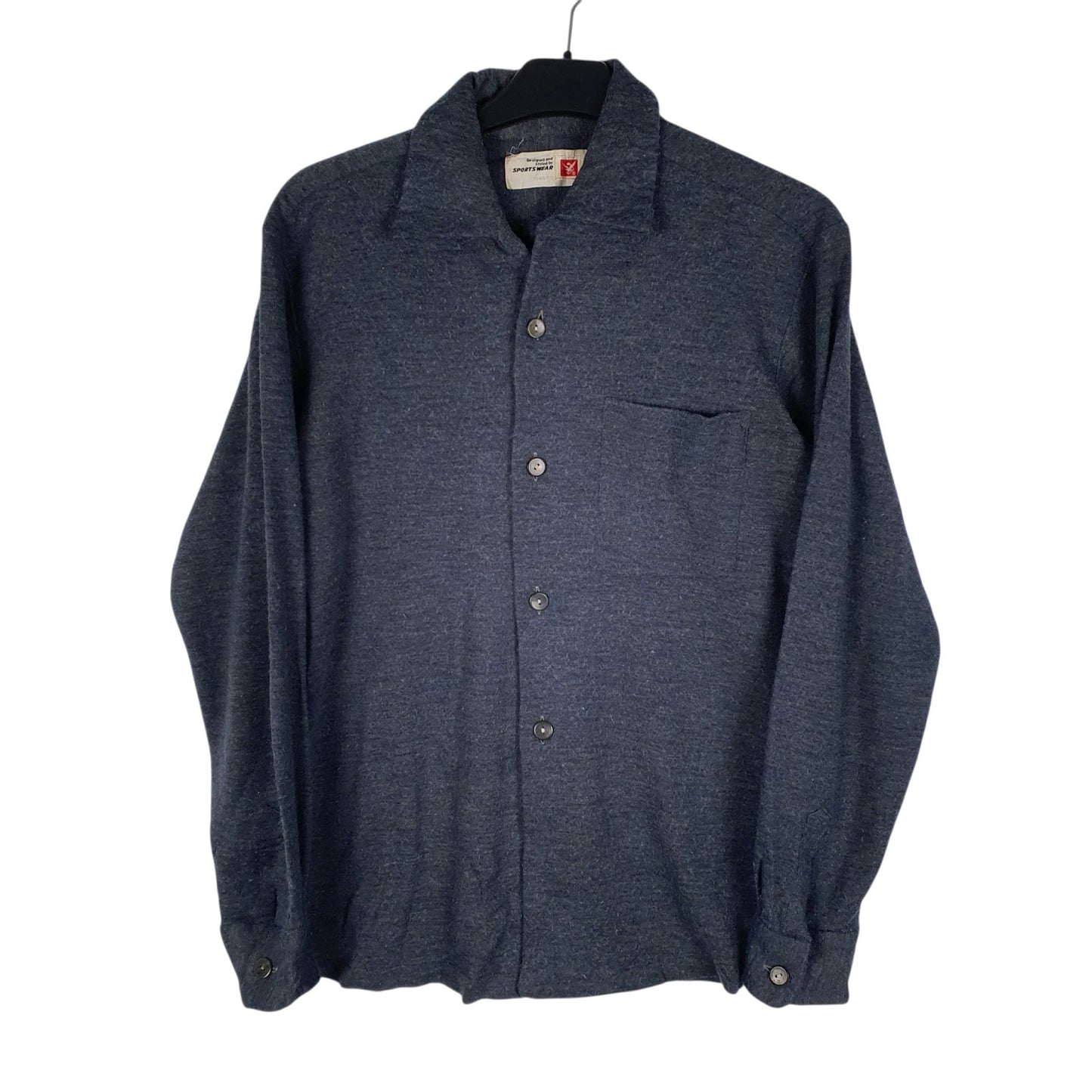 Womens Blue Sports Wear Vintage Long Sleeve Shirt