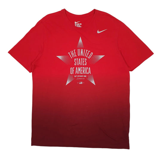 Mens Red Nike USA Olympic Team Short Sleeve T Shirt