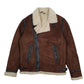 Mens Brown Zara Faux Shearling Flight  Coat