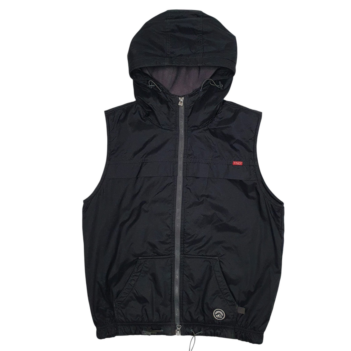 Mens Black Onyx Jeans Padded Hoodie  Coat