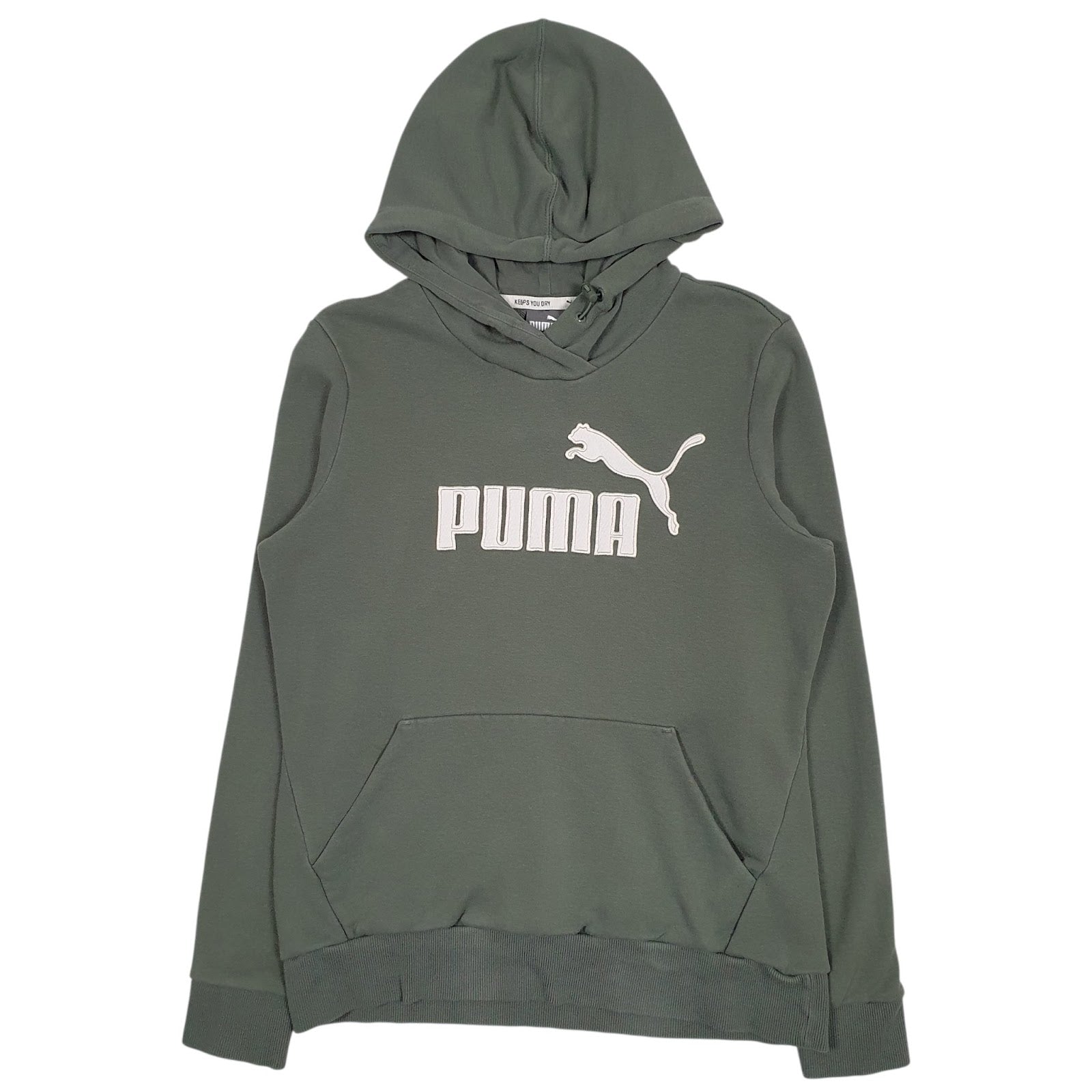 Womens Green Puma Spellout Hoodie Jumper
