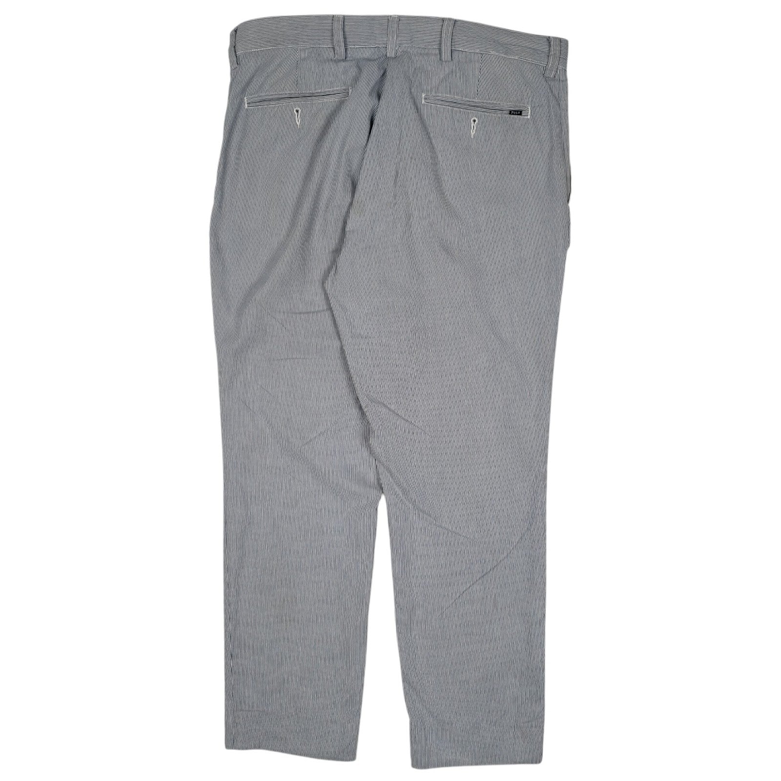 Mens Blue Polo Ralph Lauren Hickory Striped Slim Fit  Trousers