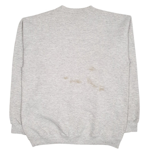 Mens Grey Tultex Vintage Made In USA Crewneck Jumper