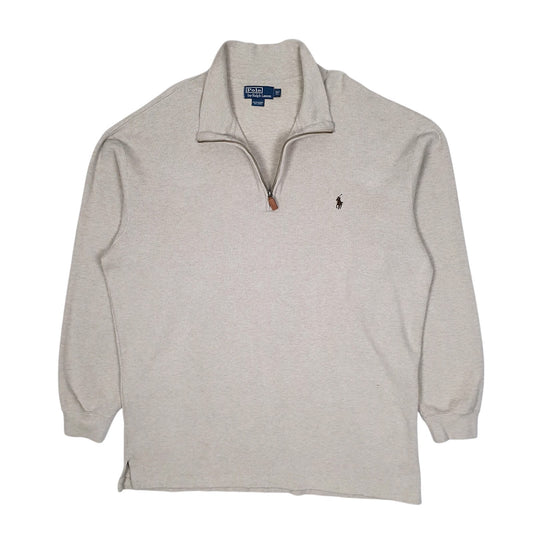 Mens Grey Polo Ralph Lauren  Quarter Zip Jumper