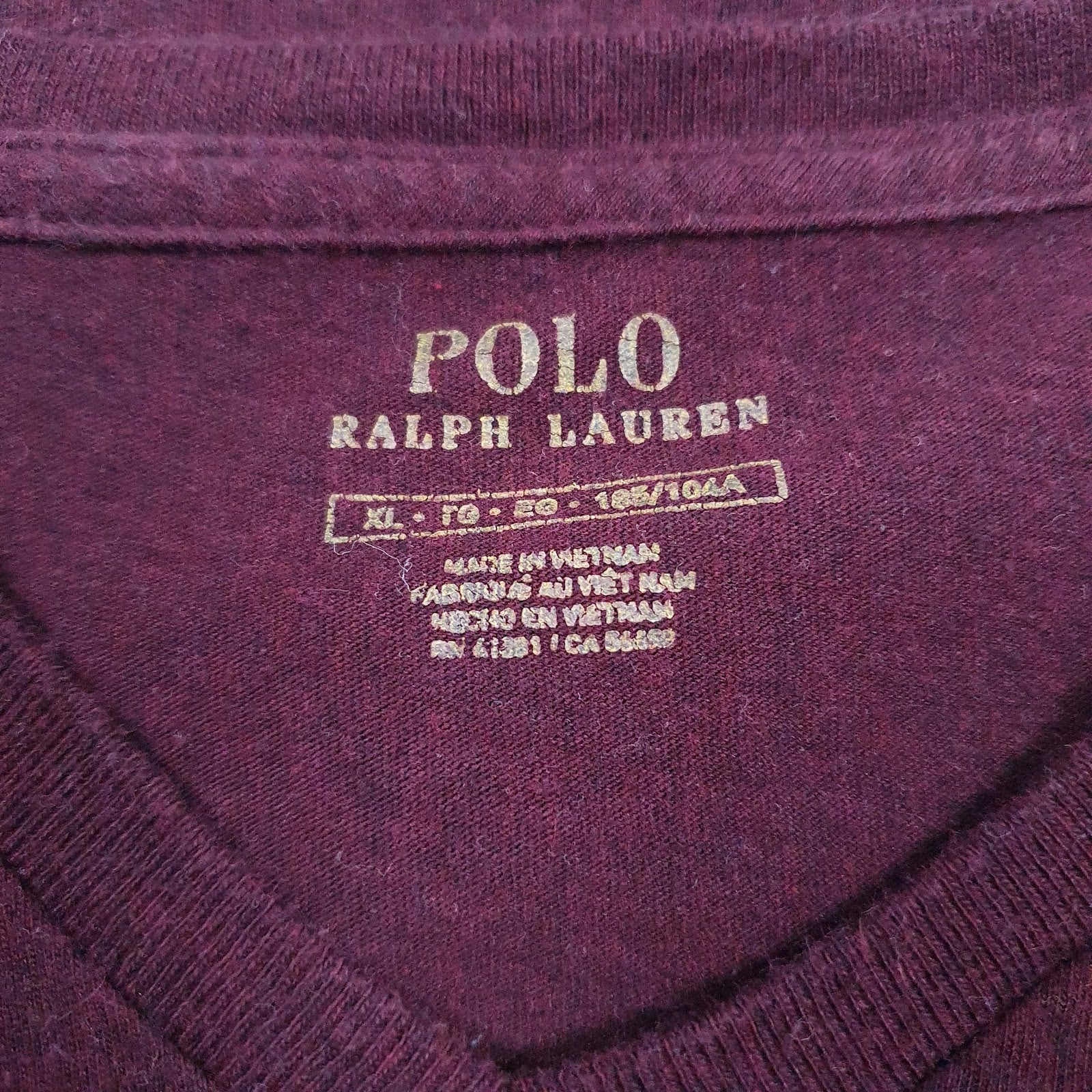 Mens Burgundy Polo Ralph Lauren   T Shirt