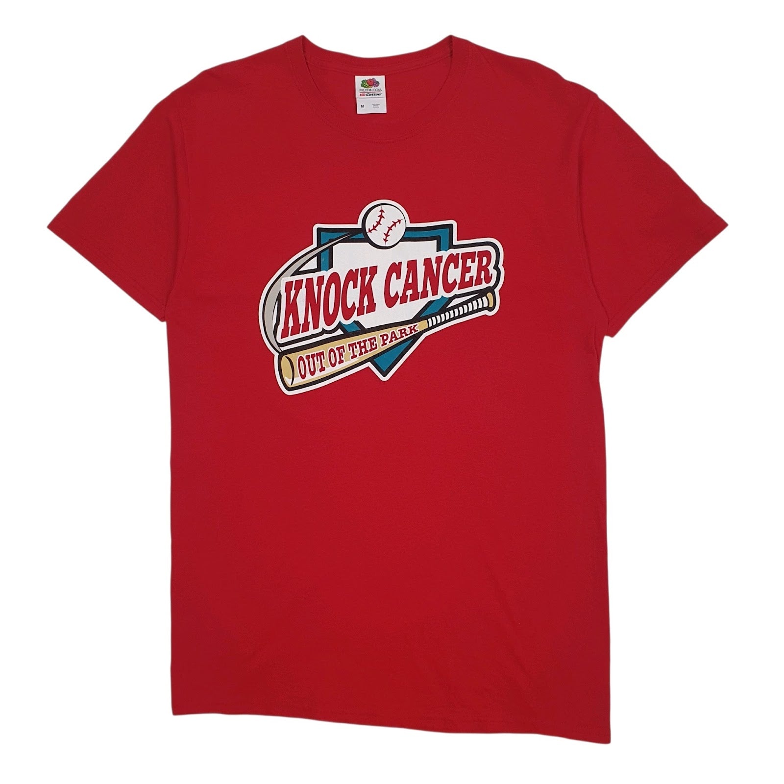 Mens Red Fruit Of The Loom Cancer Short Sleeve T Shirt