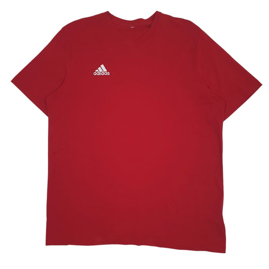 Mens Red Adidas  Short Sleeve T Shirt