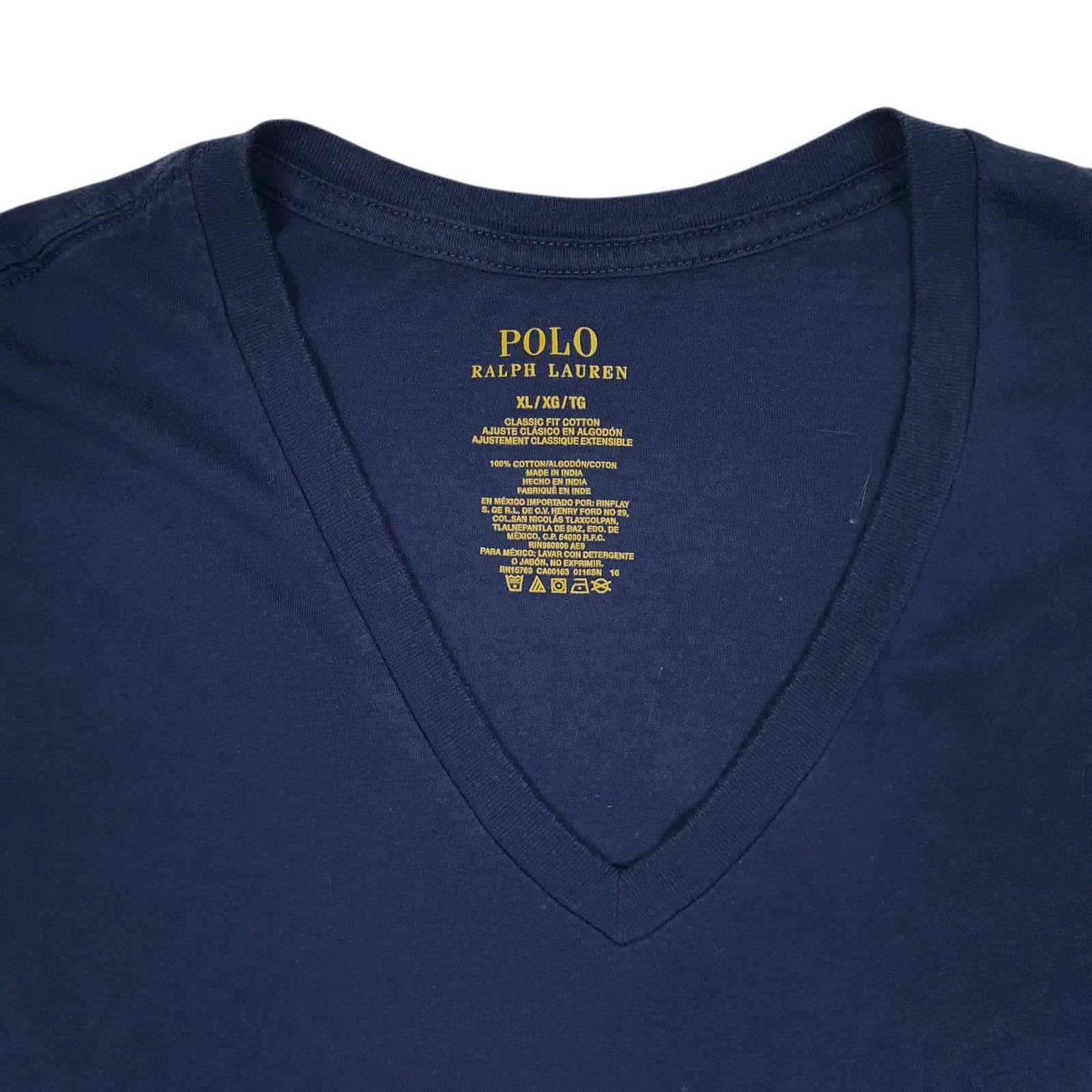Mens Navy Polo Ralph Lauren V Neck  T Shirt