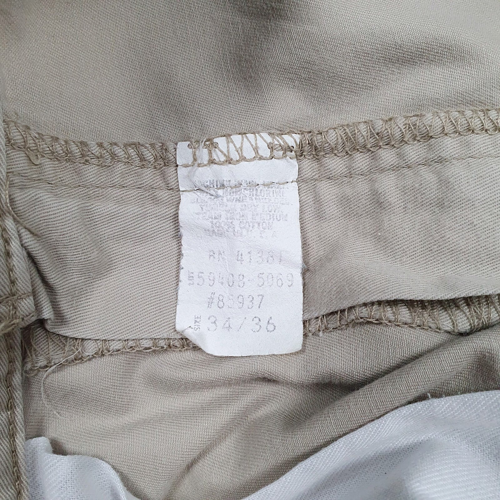 Mens Beige Polo Ralph Lauren Vintage 90s Pleated  Trousers