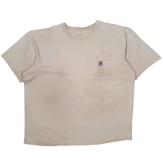 Mens Beige Carhartt  Short Sleeve T Shirt