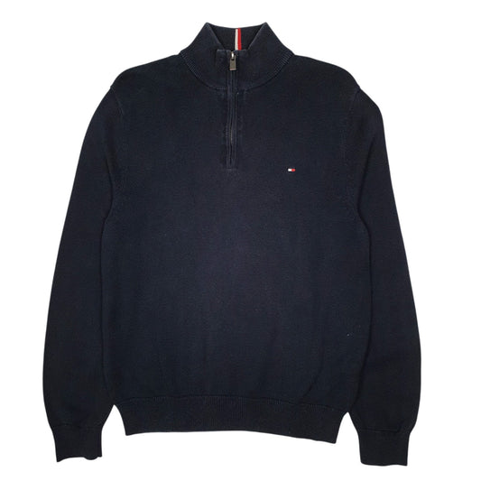 Mens Navy Tommy Hilfiger  Quarter Zip Jumper