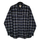 Mens Navy L.L.Bean Chamois Plaid Long Sleeve Shirt