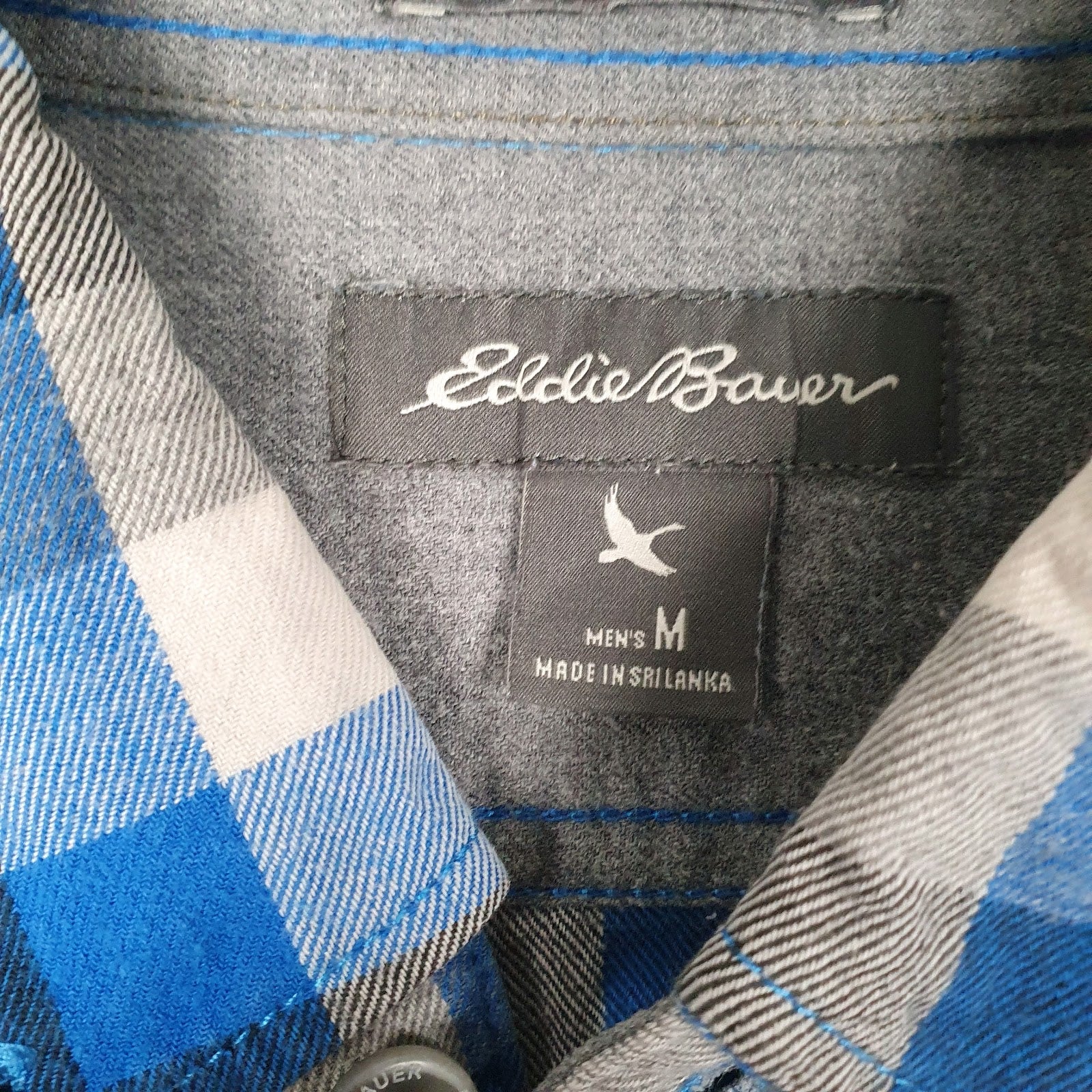 Mens Grey Eddie Bauer Flannel  Shirt