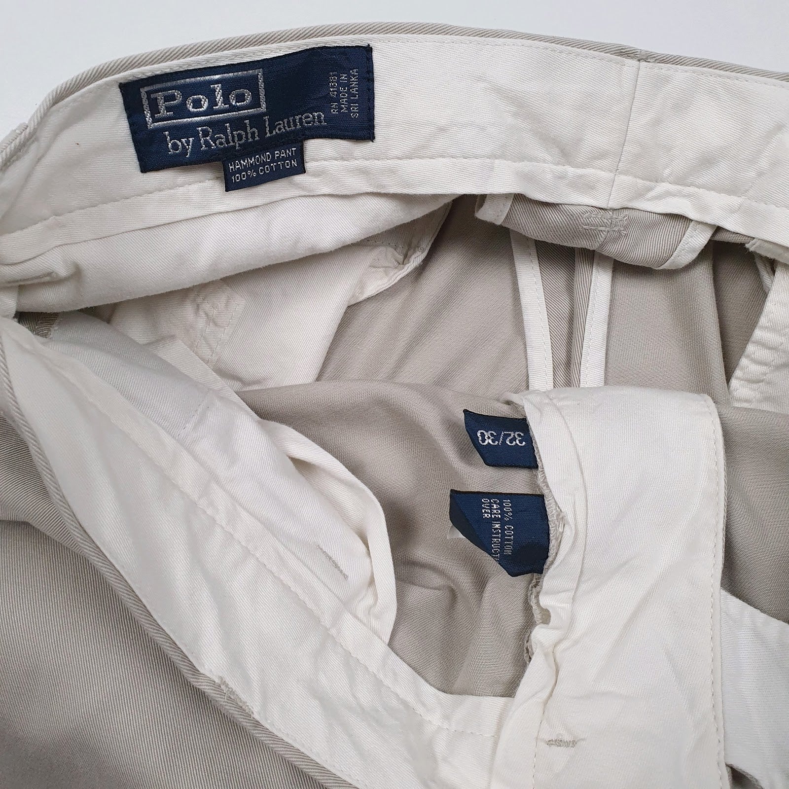 Mens Beige Polo Ralph Lauren Hammond Pant Double Pleated  Trousers