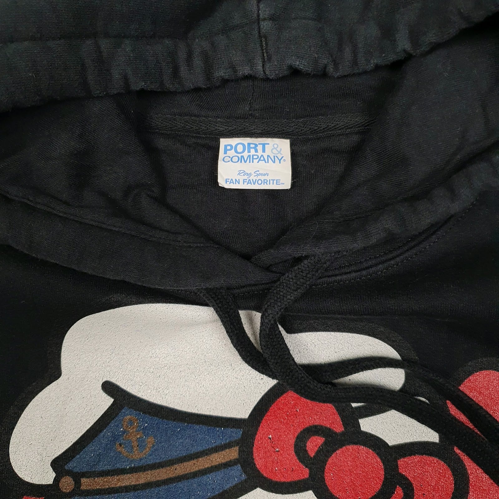 Mens Black Port & Company Hello Kitty Hoodie Jumper