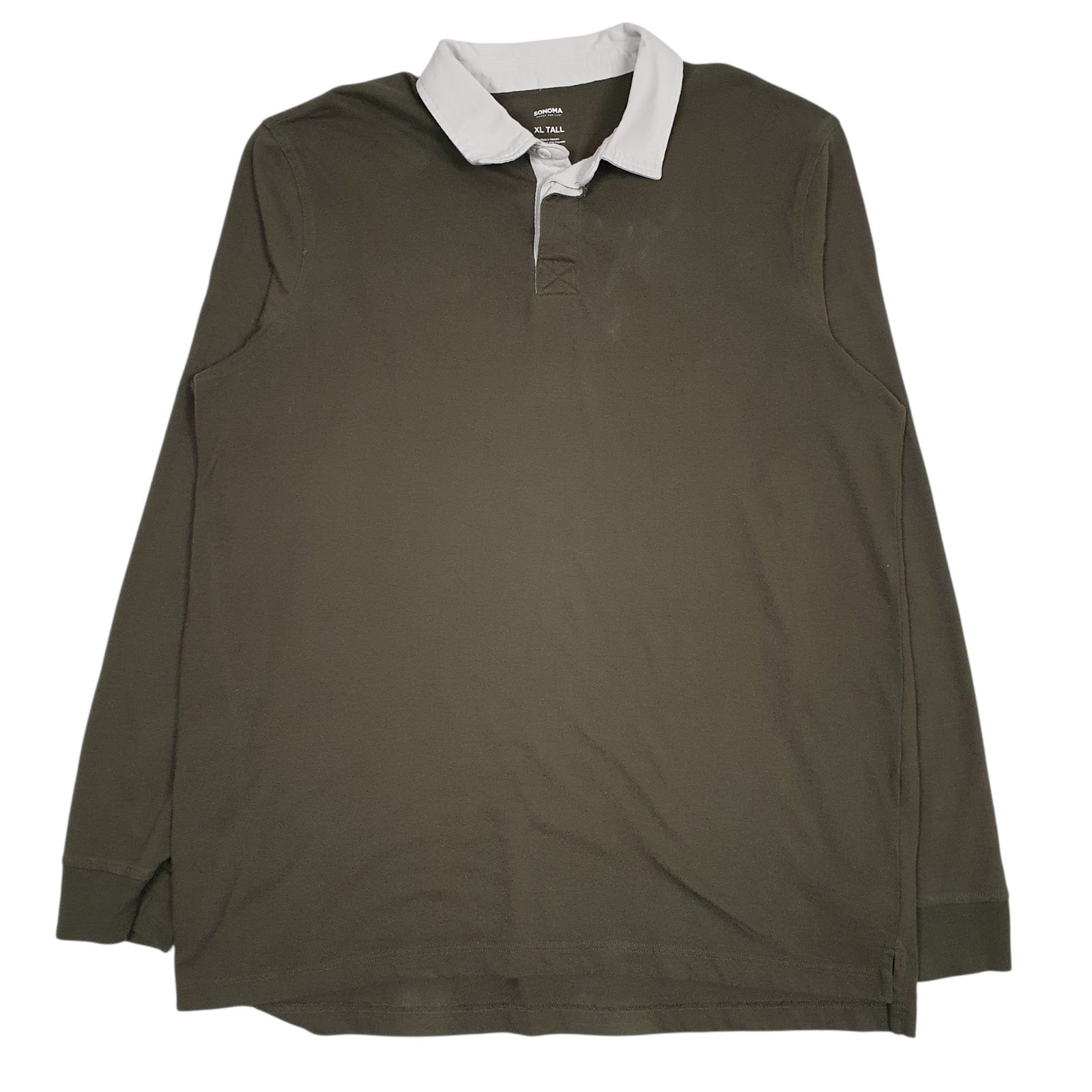 Mens Green Sonoma Rugby Long Sleeve Polo Shirt