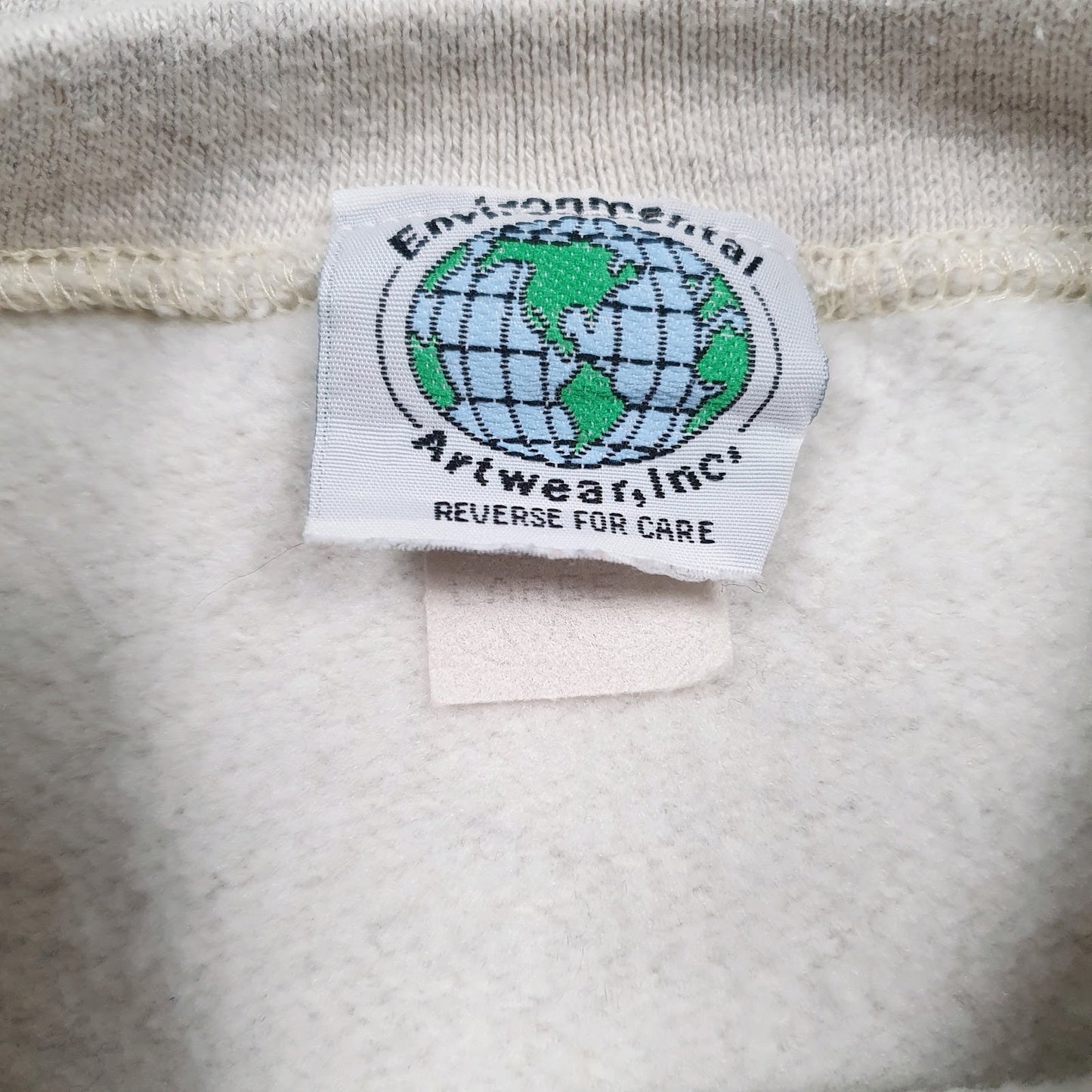 Mens Grey Environmental Artwear Graphic Vintage 90s Crewneck Jumper