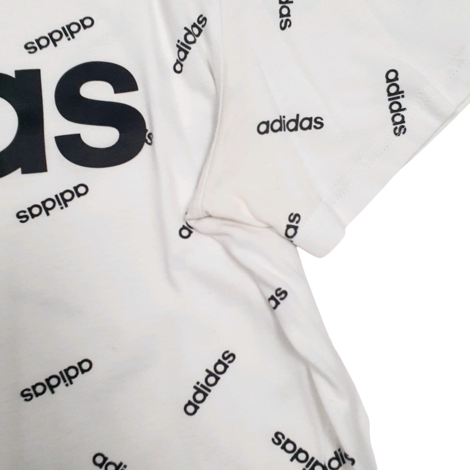 Mens White Adidas Spellout  T Shirt