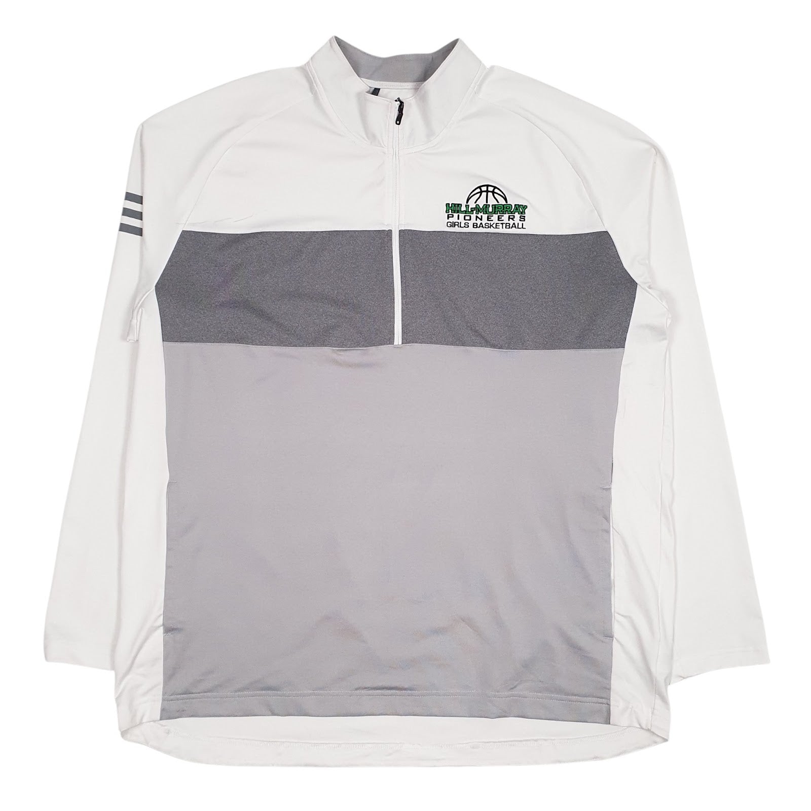 ADRER×LHP Premium Stadium jumper Mens Adidas White Quarter Zip Active Wear Hill-Murray Pioneers