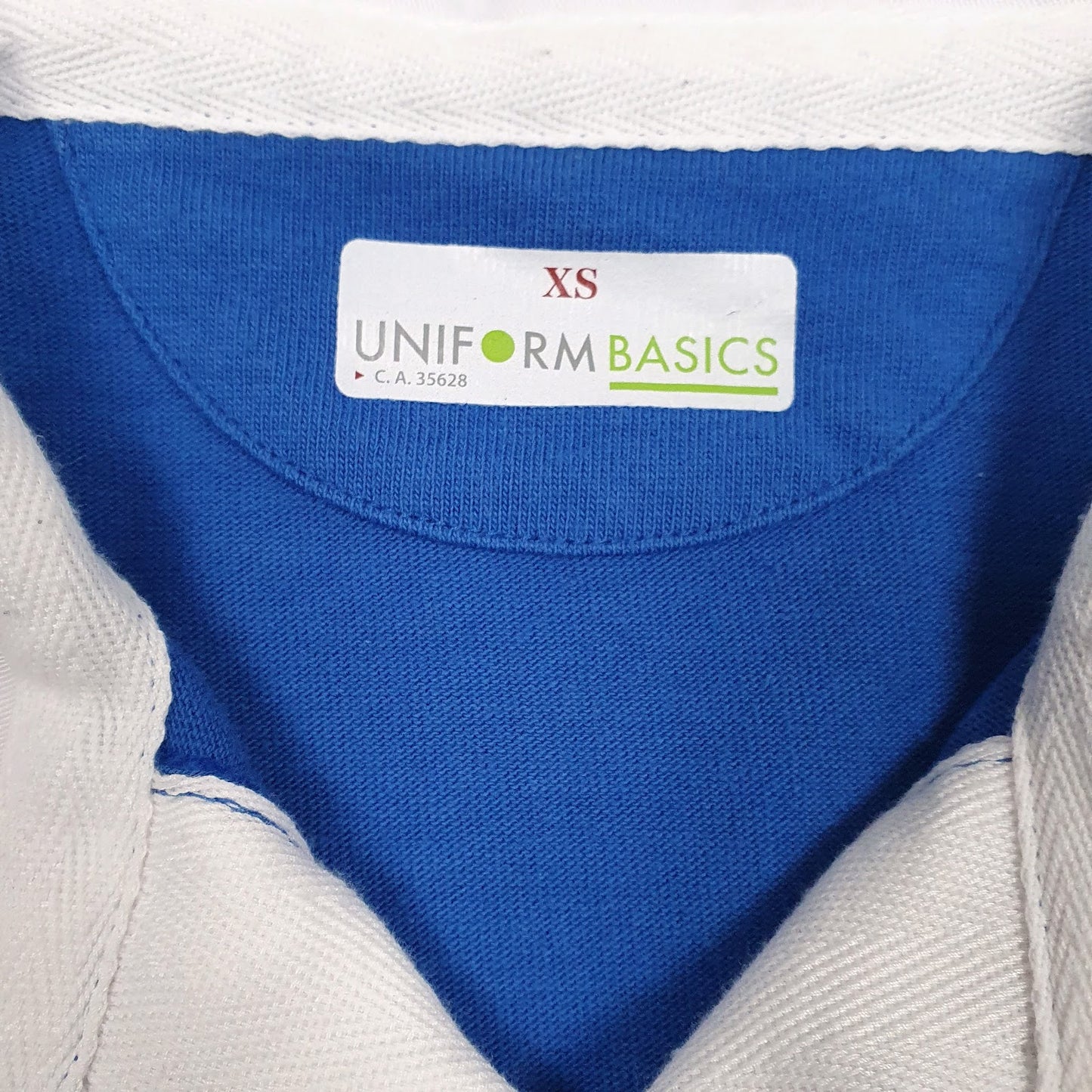 Mens Blue Uniform Basics Rugby Crewneck Polo Shirt