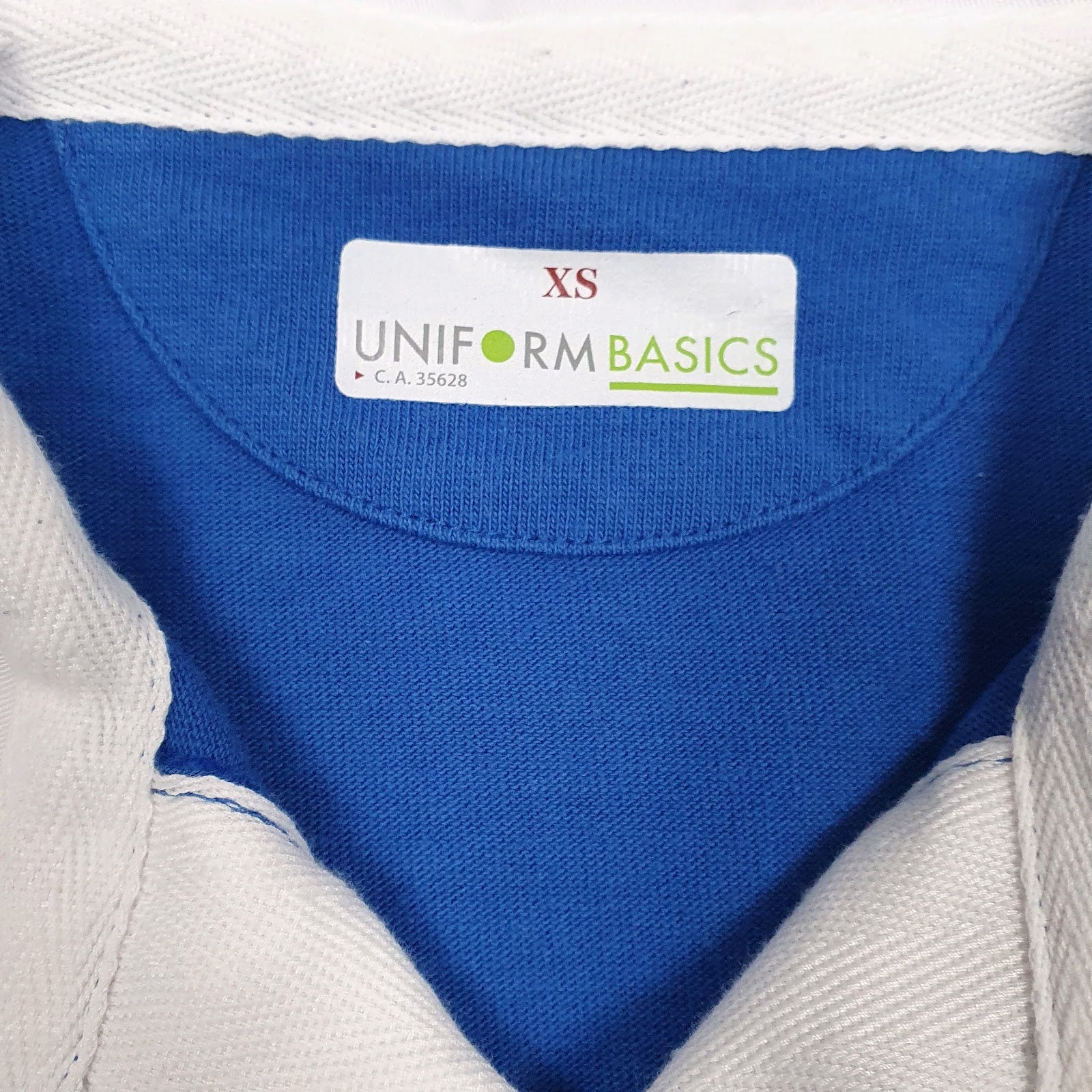 Mens Blue Uniform Basics Rugby Crewneck Polo Shirt