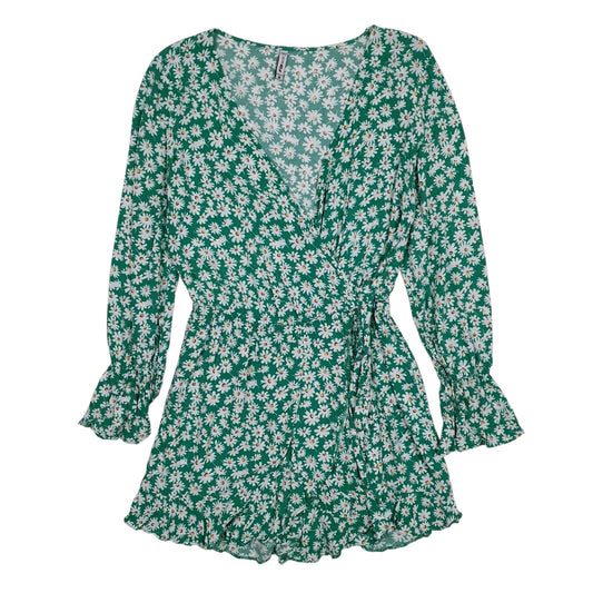 Womens Green FB Sister Plunge Long Sleeve Dress