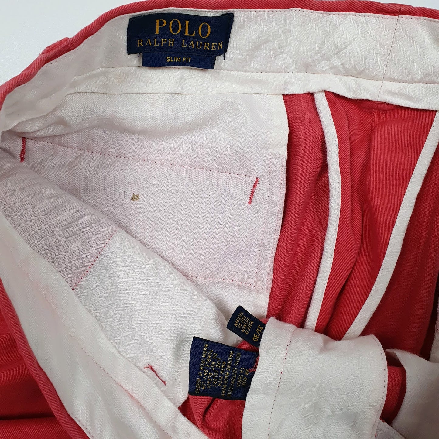 Mens Pink Polo Ralph Lauren Slim Fit  Trousers