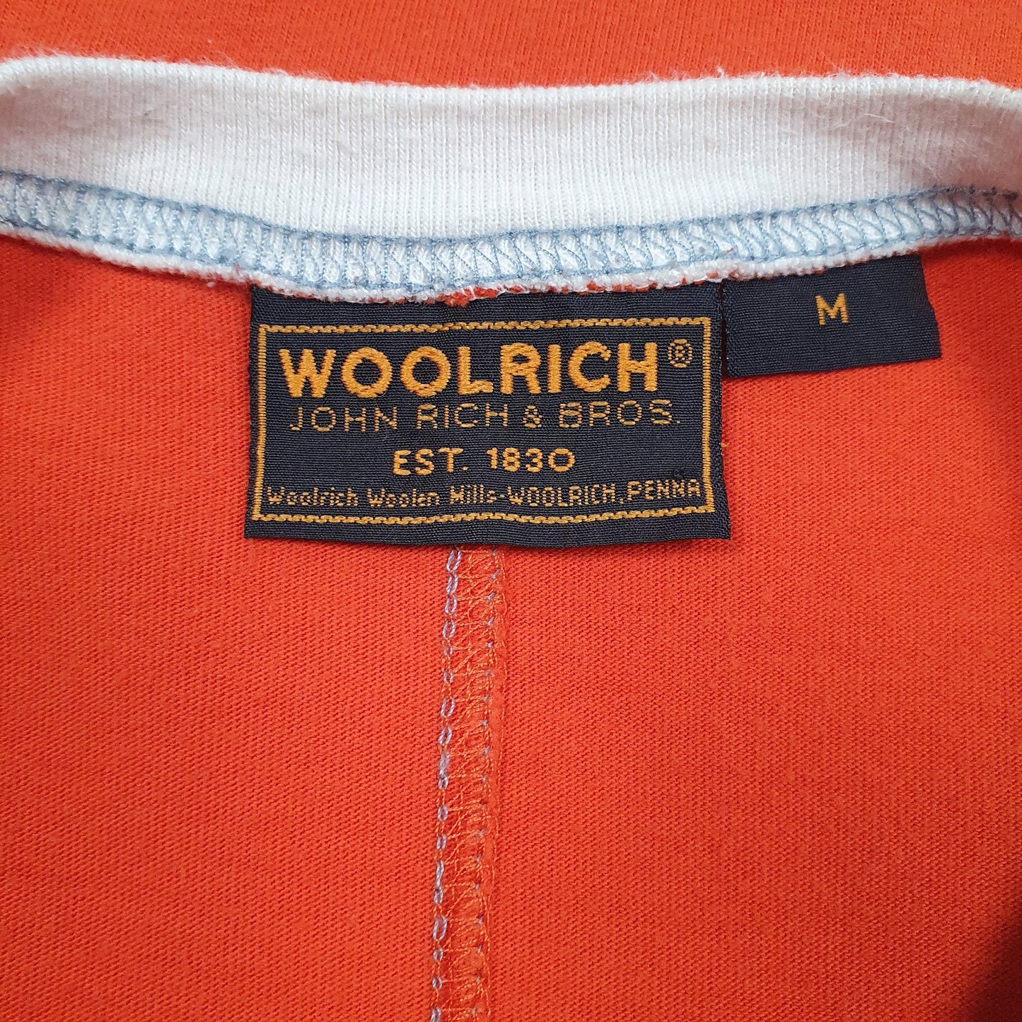 Mens Orange Woolrich Spellout  T Shirt