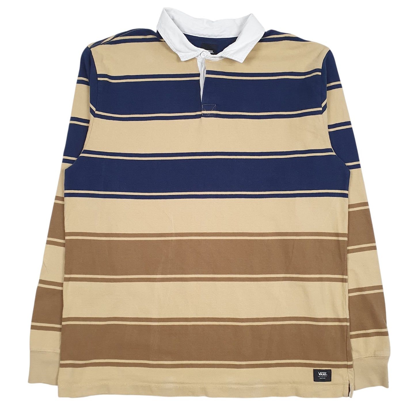 Mens Yellow Vans Rugby Long Sleeve Polo Shirt