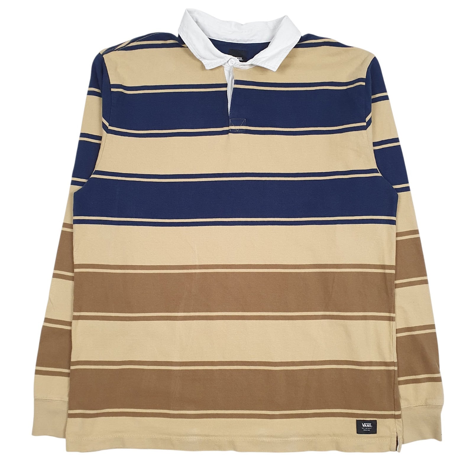 Mens Yellow Vans Rugby Long Sleeve Polo Shirt