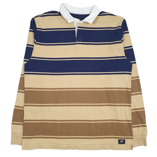 Mens Yellow Vans Rugby Long Sleeve Polo Shirt