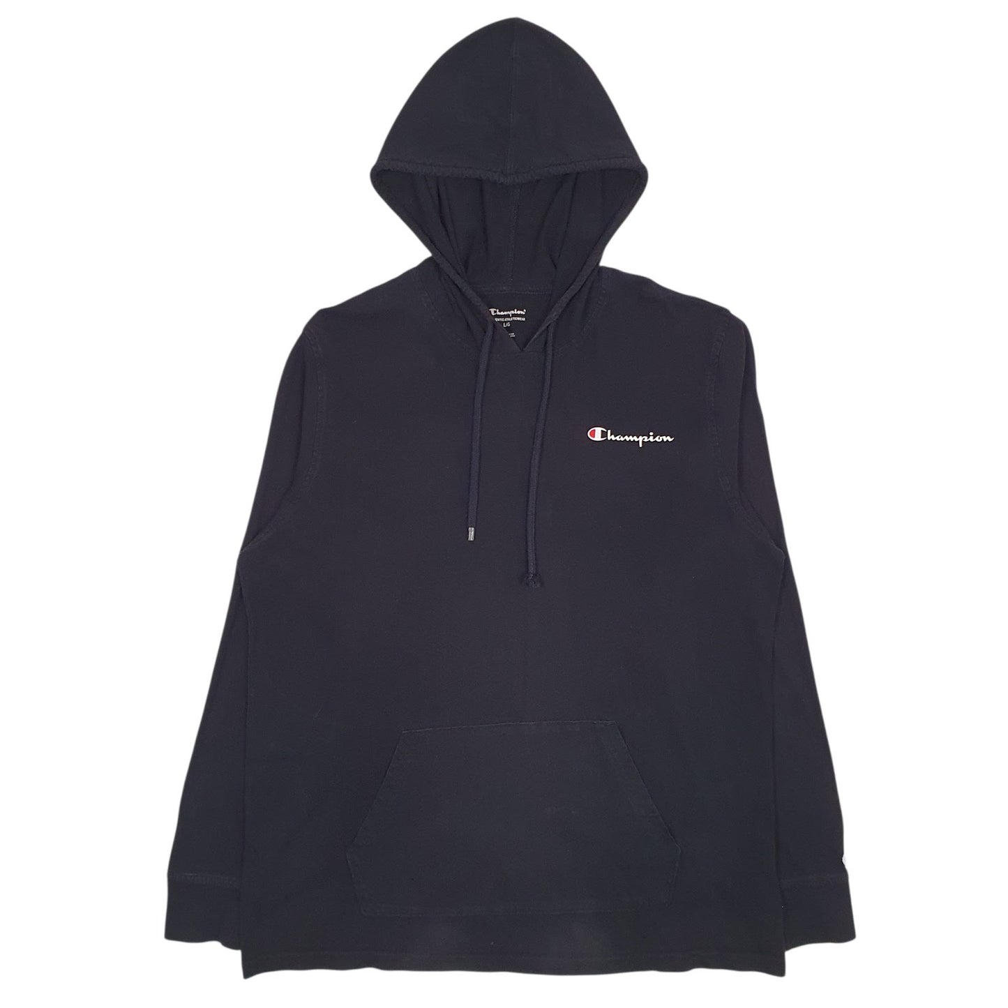 Mens Black Champion Lightweight Athletic Wear Hoodie Jumper