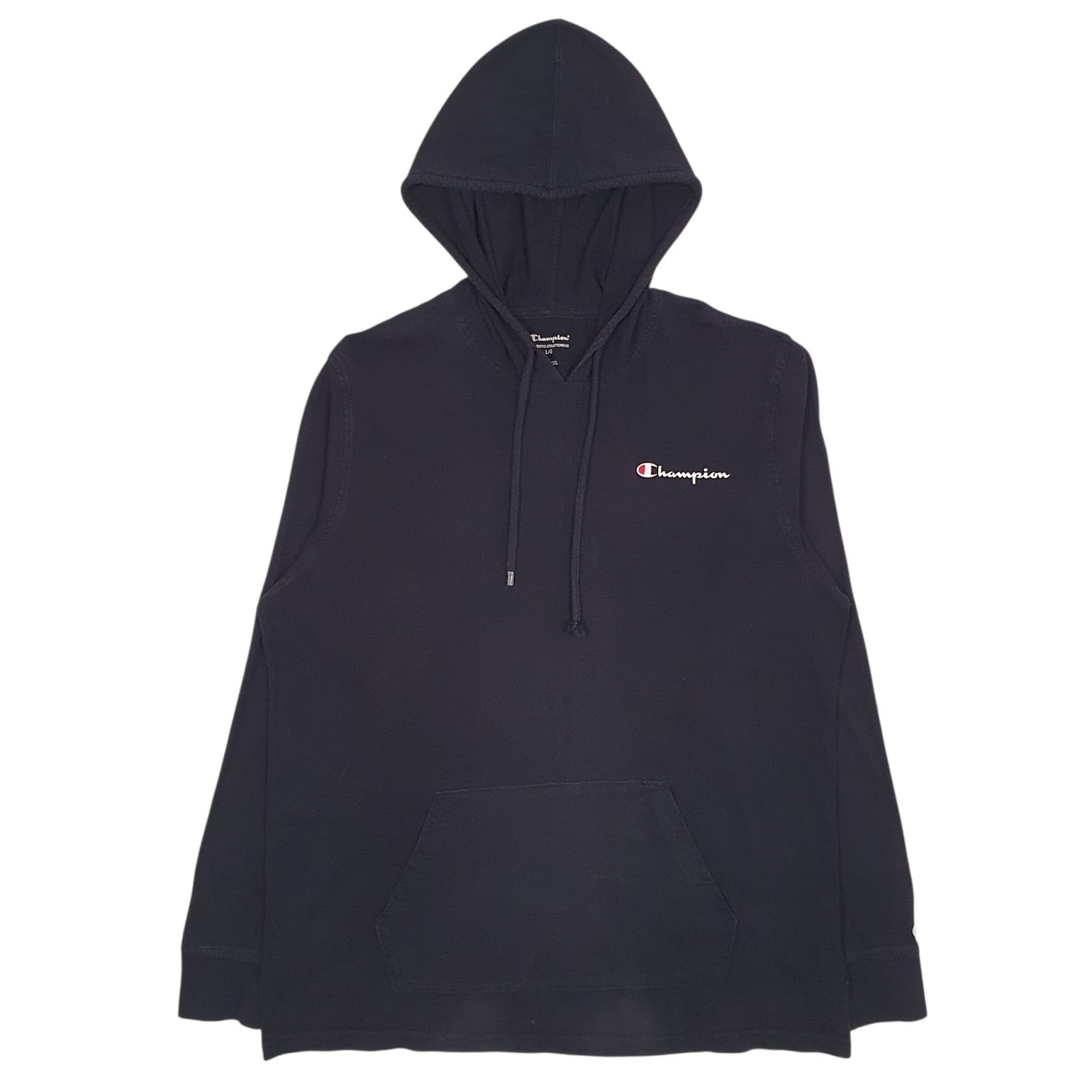 Mens Black Champion Lightweight Athletic Wear Hoodie Jumper