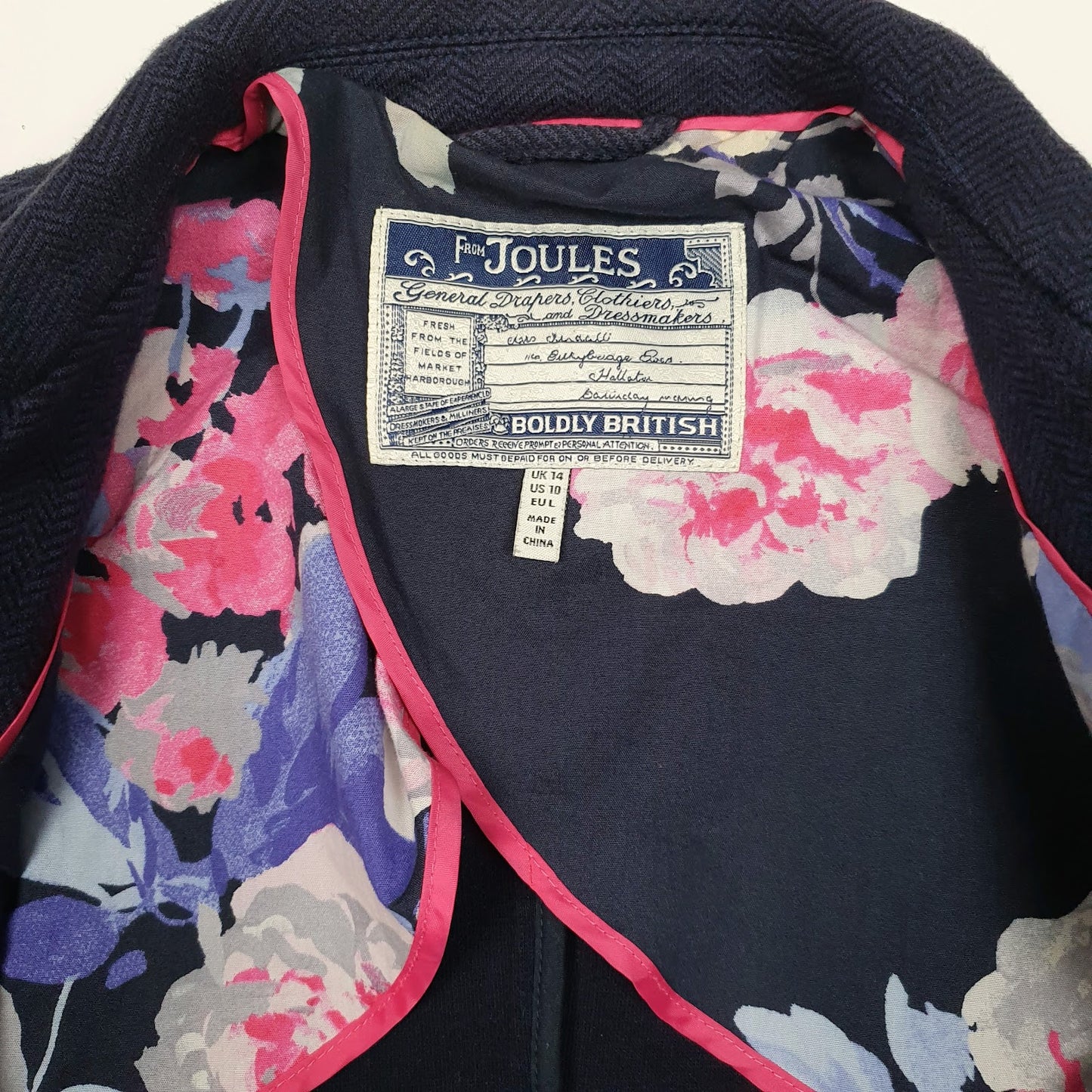 Womens Navy Joules   Coat