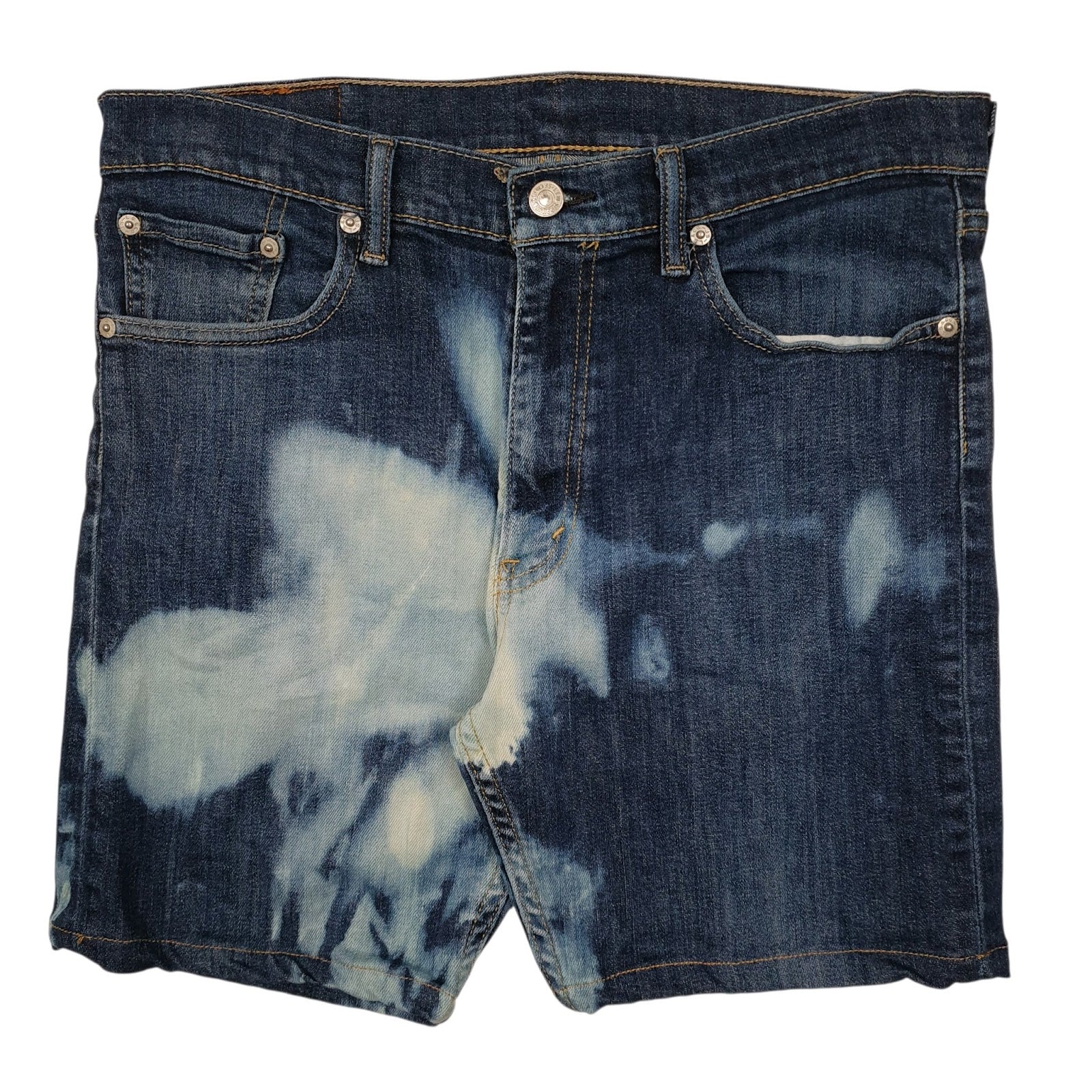 Mens Blue Levis Acid Wash 513 Denim Shorts