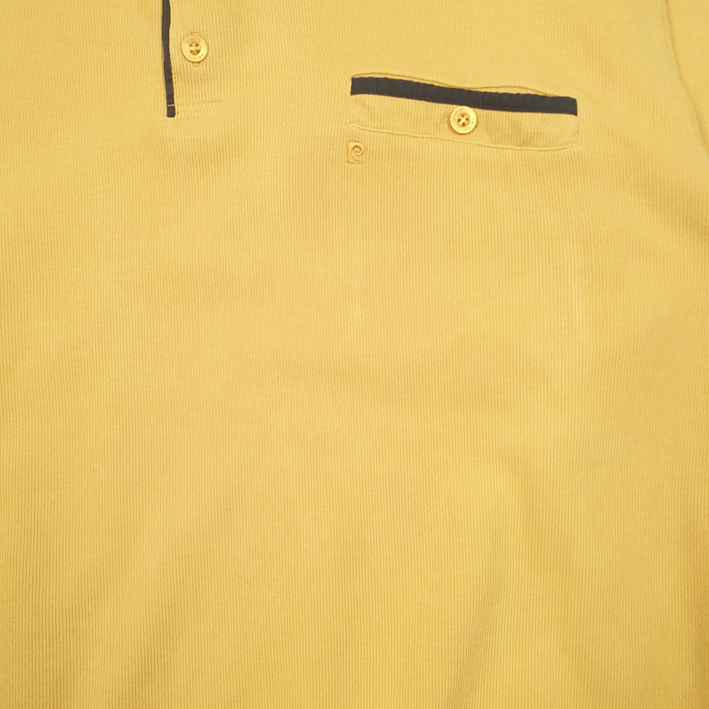 Mens Yellow Pierre Cardin Button Up Quarter Zip Jumper