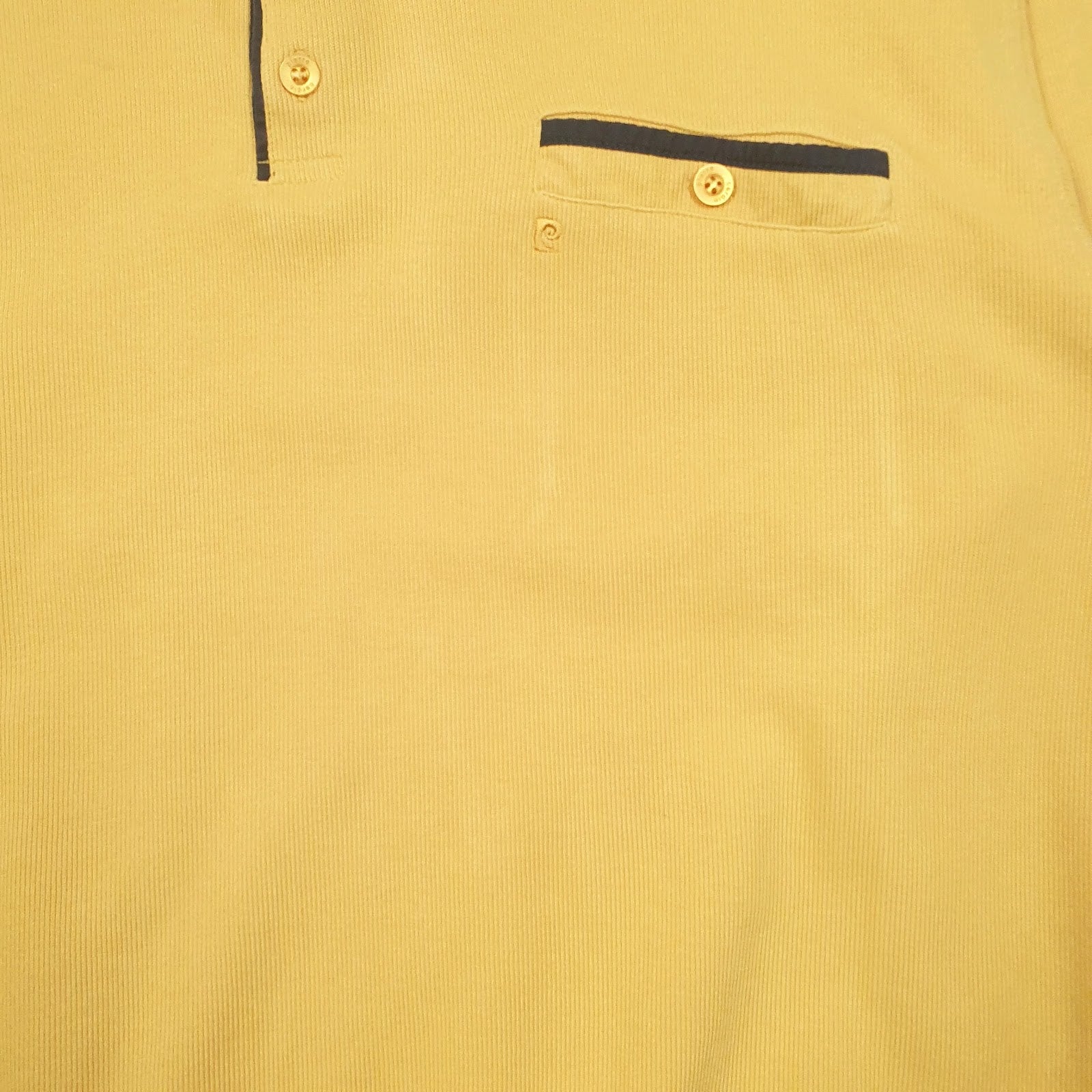 Mens Yellow Pierre Cardin Button Up Quarter Zip Jumper