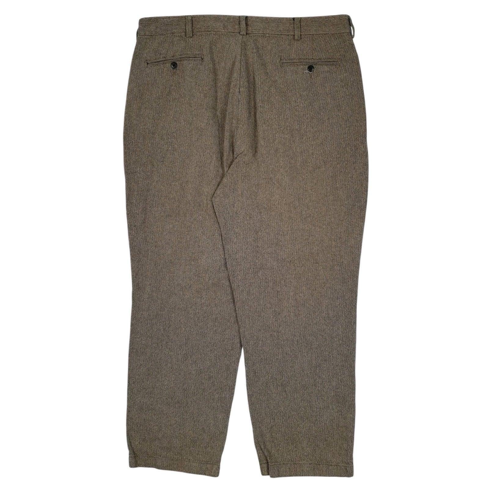 Mens Grey Polo Ralph Lauren Vintage 90s Herringbone  Trousers