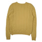 Womens Yellow Ralph Lauren Cable Knit Crewneck Jumper