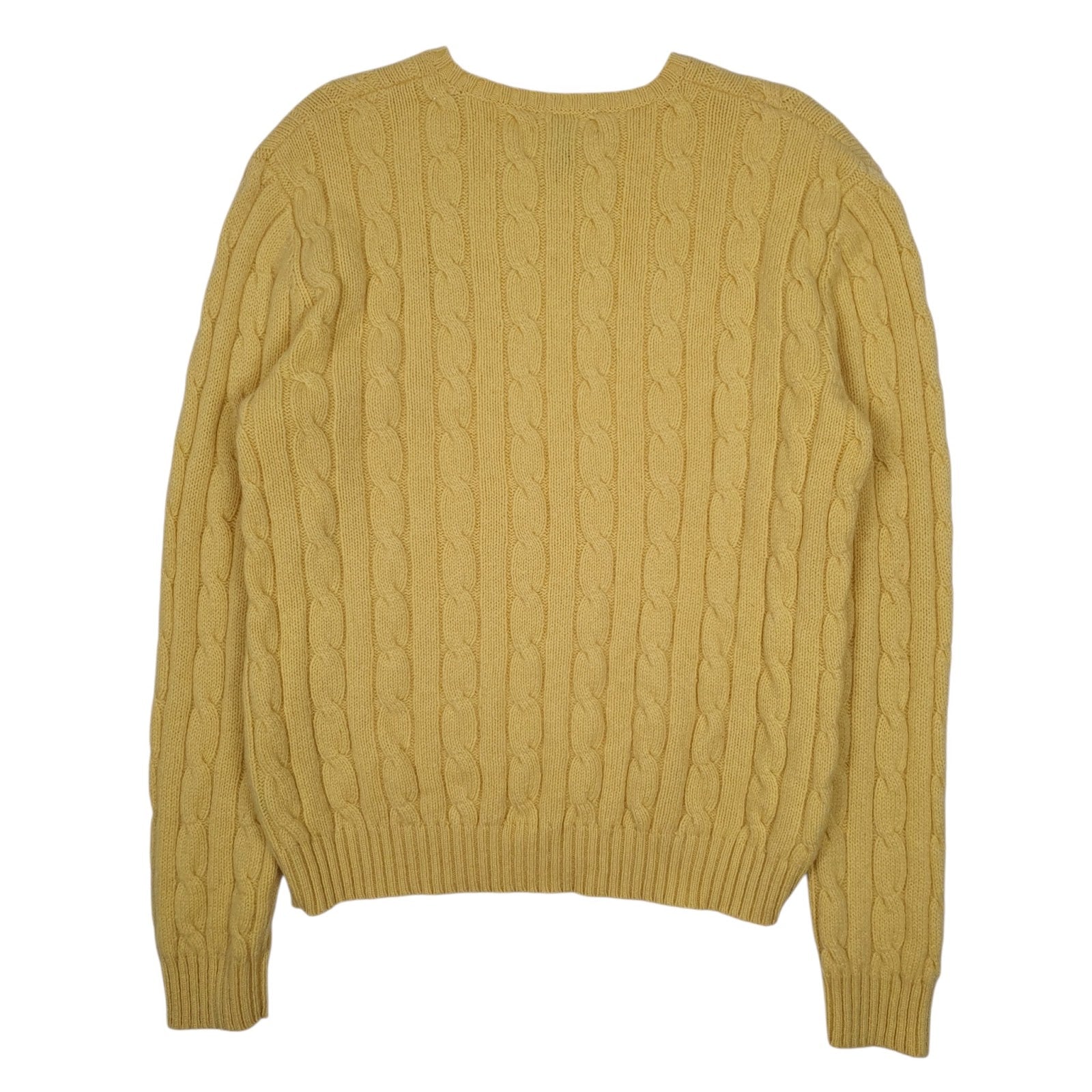 Womens Yellow Ralph Lauren Cable Knit Crewneck Jumper