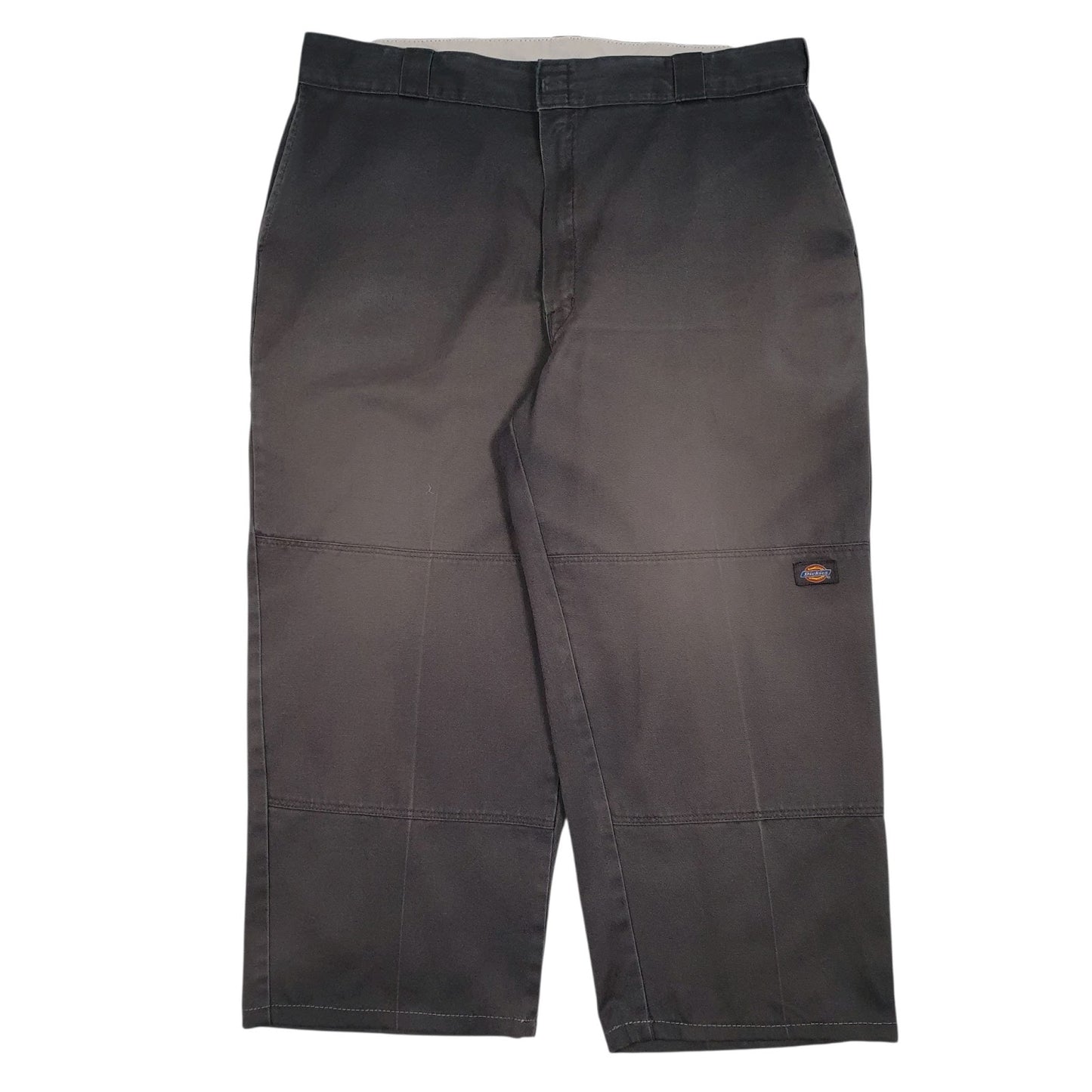 Mens Grey Dickies Workwear Double Knees Chino Trousers