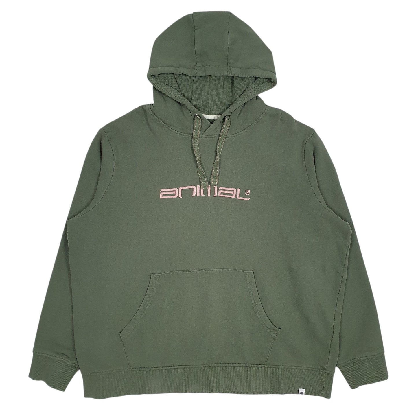 Womens Green Animal Spellout Hoodie Jumper