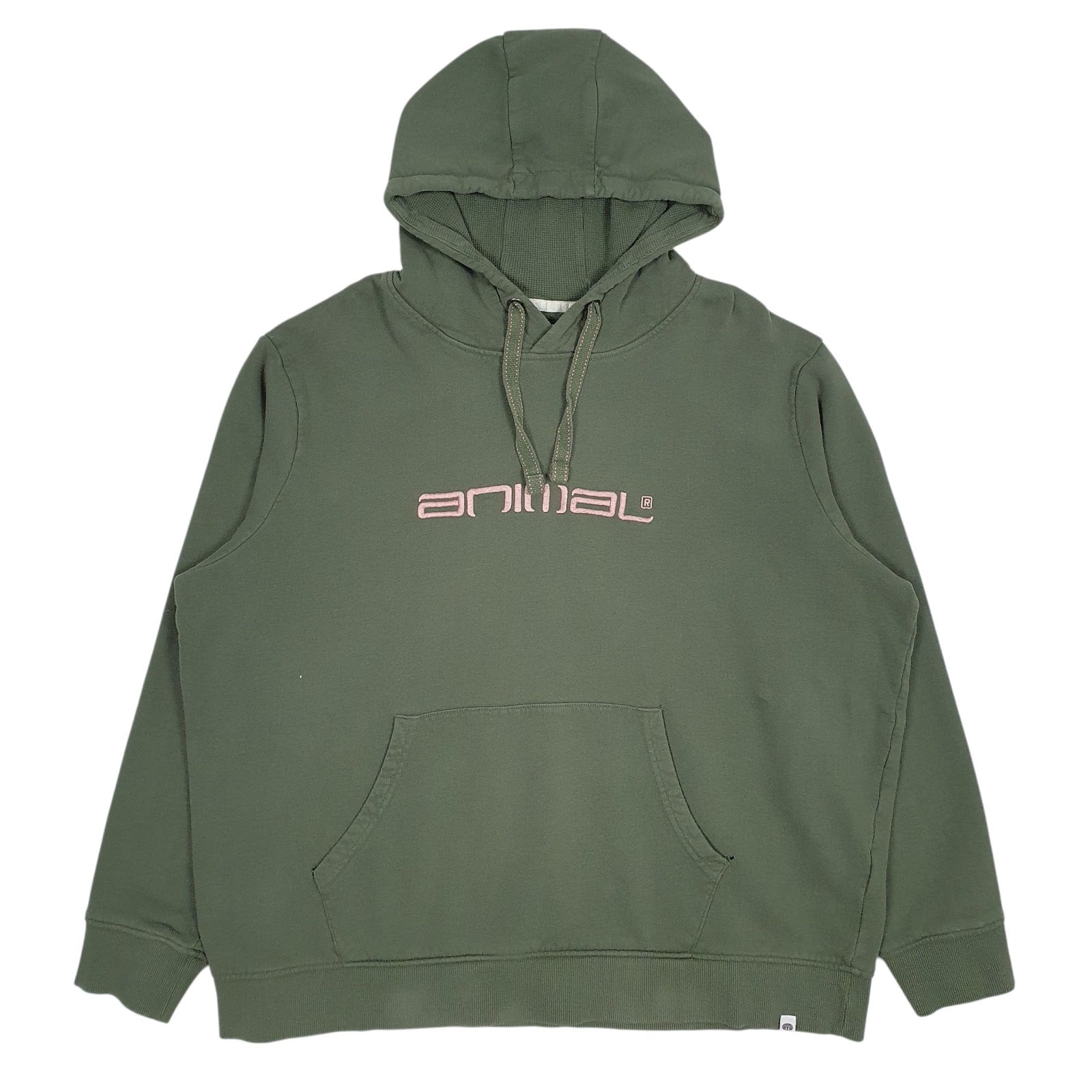 Womens Green Animal Spellout Hoodie Jumper