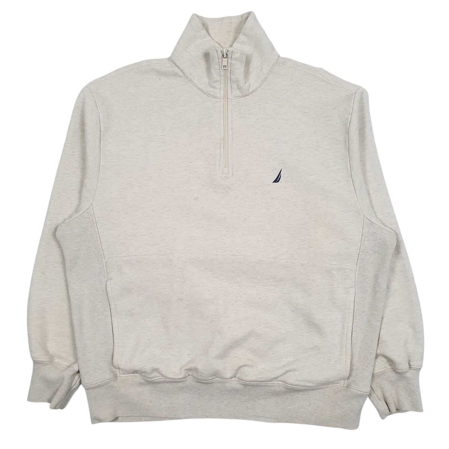 Mens Beige Nautica  Quarter Zip Jumper
