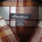 Mens Red Eddie Bauer Flannel  Shirt