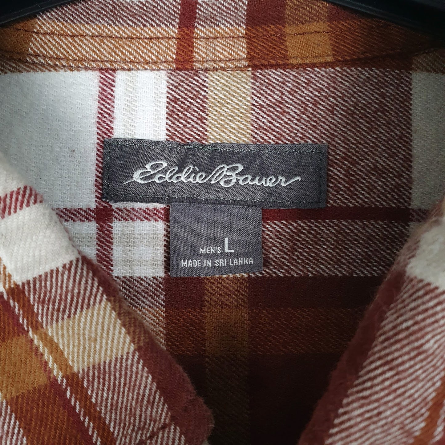 Mens Red Eddie Bauer Flannel  Shirt