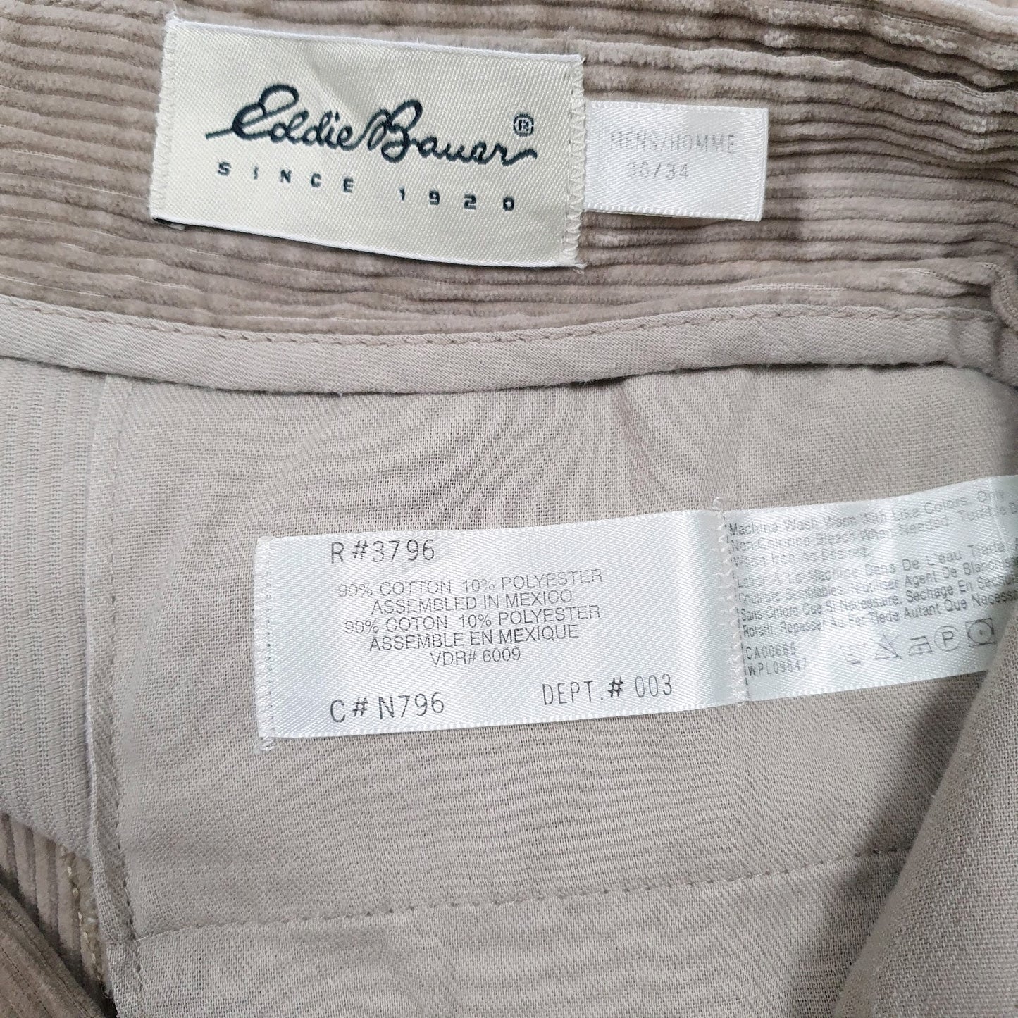 Mens Brown Eddie Bauer Pleated  Trousers