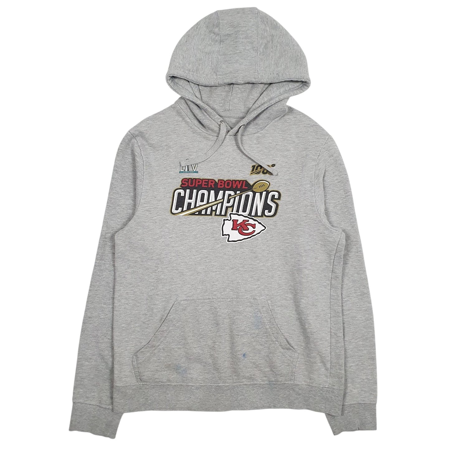 Mens Grey Fanatics NFL Kansas City Chiefs Superbowl Hoodie Jumper
