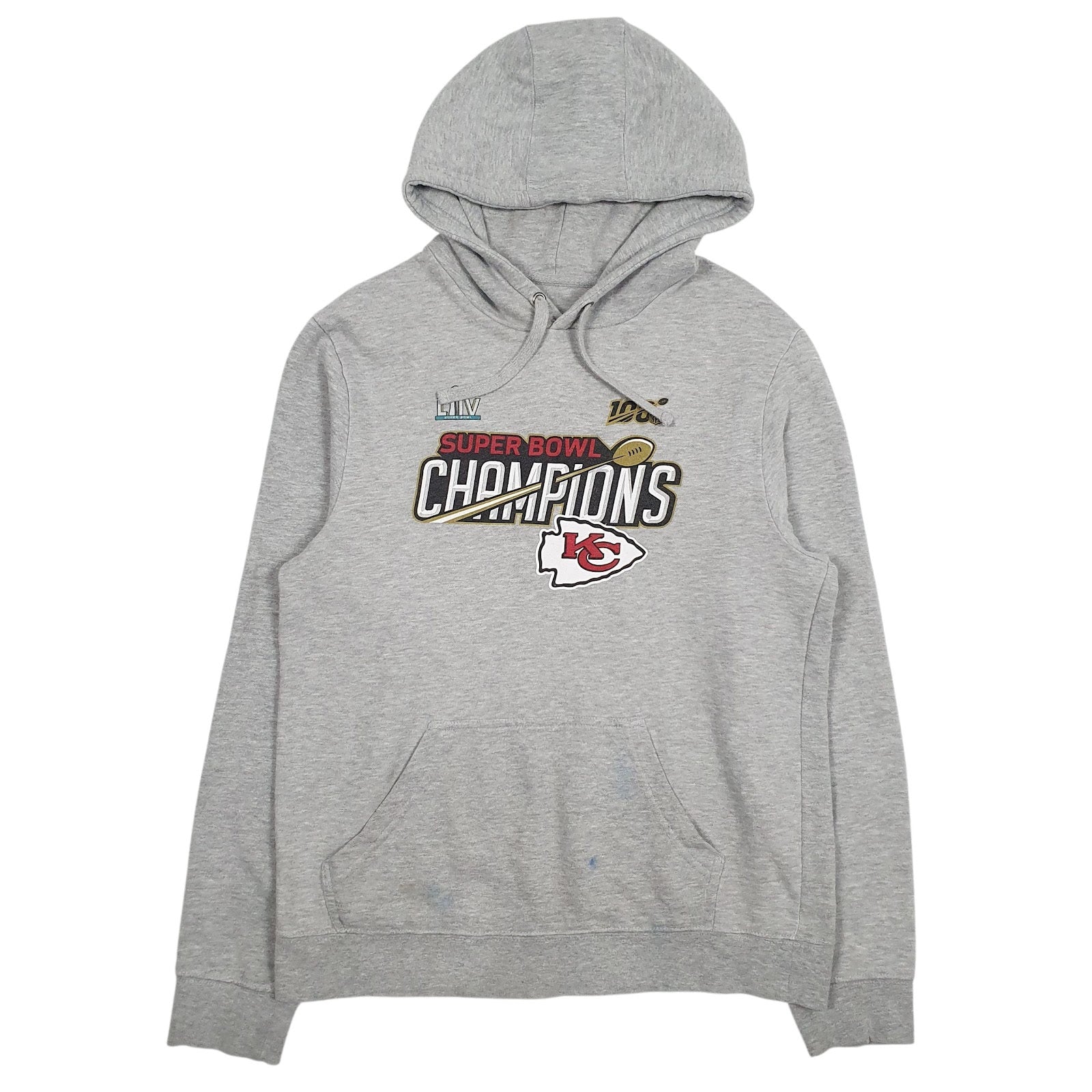 Mens Grey Fanatics NFL Kansas City Chiefs Superbowl Hoodie Jumper